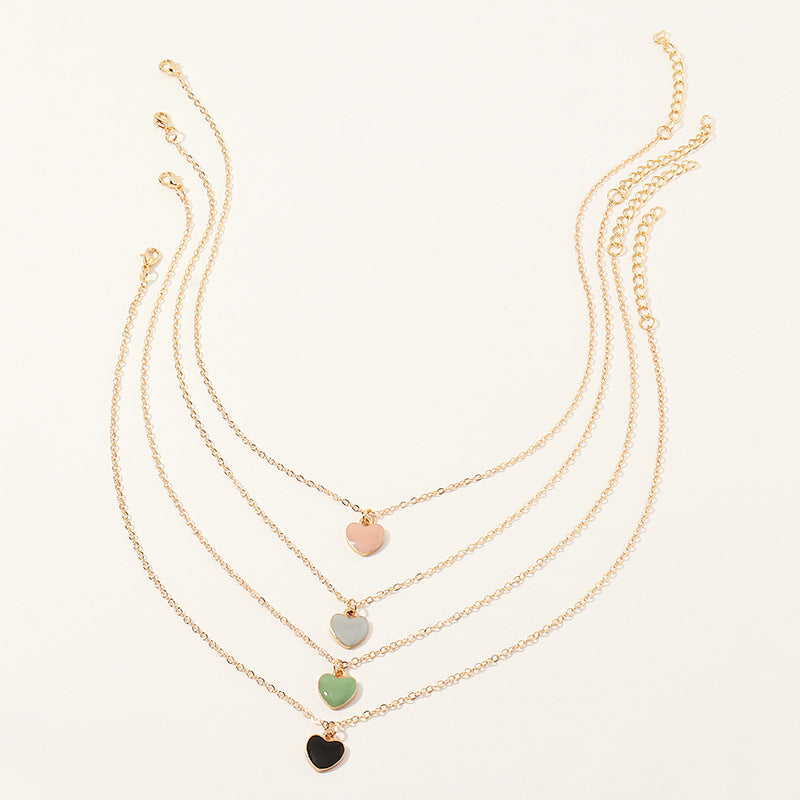 Wholesale Children's Heart Clavicle Alloy Chain Set of 4 Baby Supplies